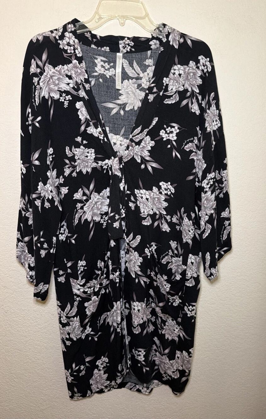 Spiritual Gangster OS Kimono Cardigan Pockets Floral Boho Light Summer Beach